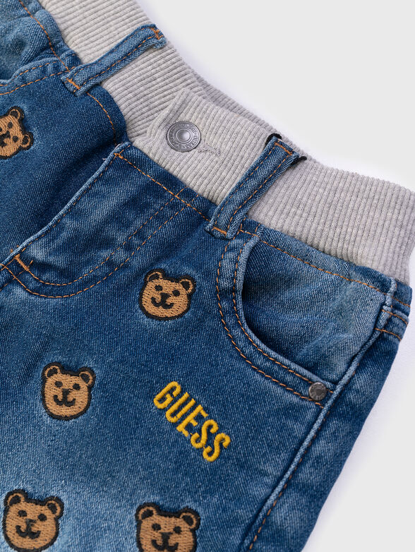 Blue jeans with embroidery - 3
