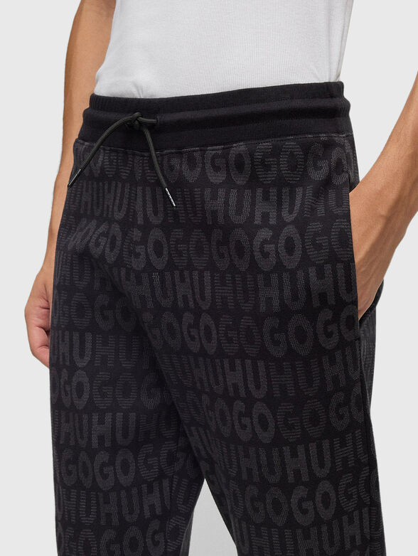 Sports trousers with monogram logo print - 3