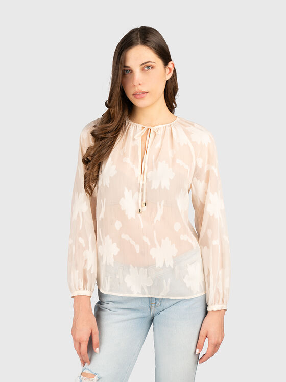 Long sleeved blouse with a sheer effect - 1
