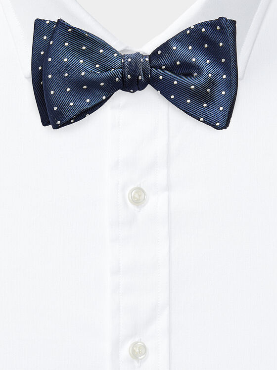 Blue bow tie with dotted pattern - 1