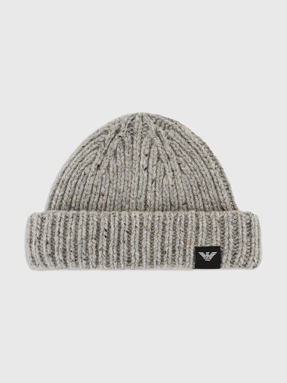 Knitted wool hat with logo - 1