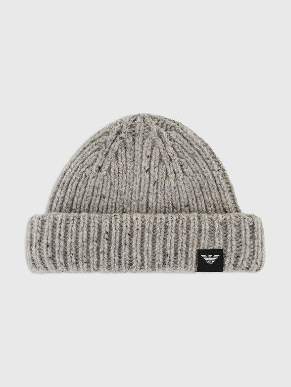 Knitted wool hat with logo - 1