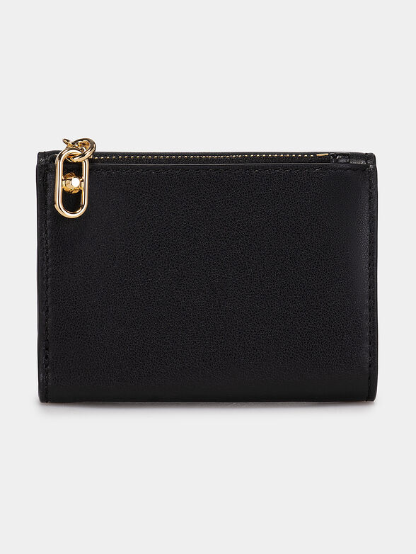 Small black purse with golden logo accent - 2