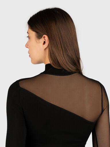 Blouse with sheer effect and logo - 4