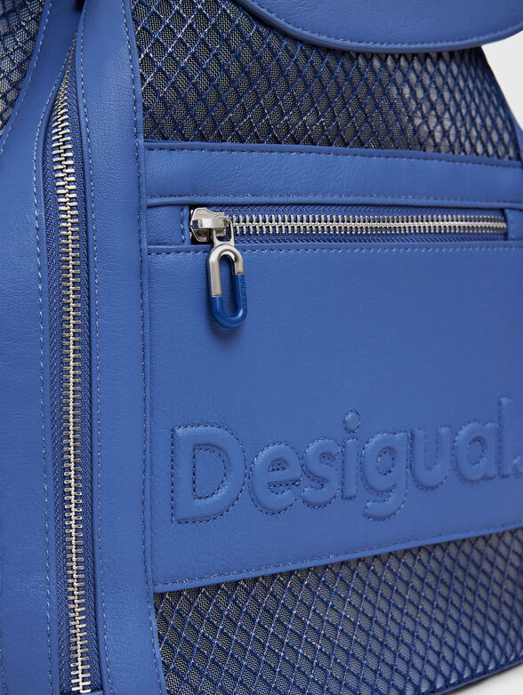 Blue backpack with mesh details - 5