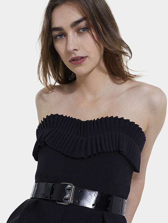 Black jumpsuit with bandeau neck - 3