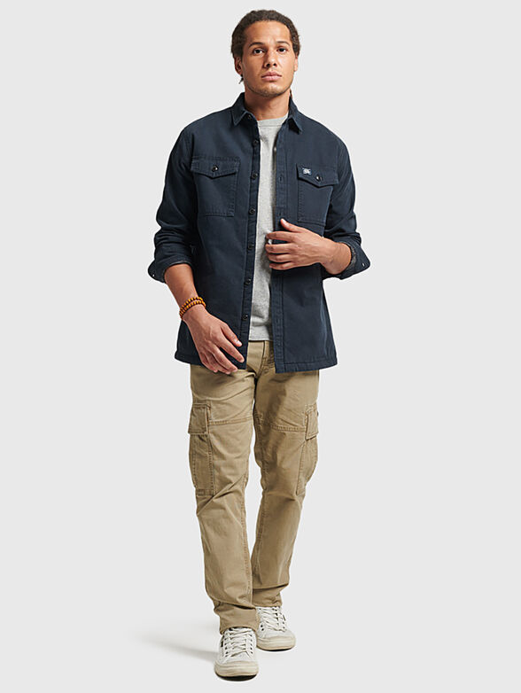 Green cotton shirt with pockets - 2