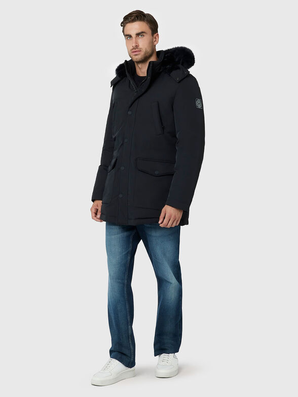 Black parka with removable hood - 2