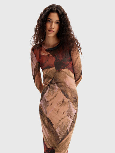 Knitted midi dress in viscose blend - 3
