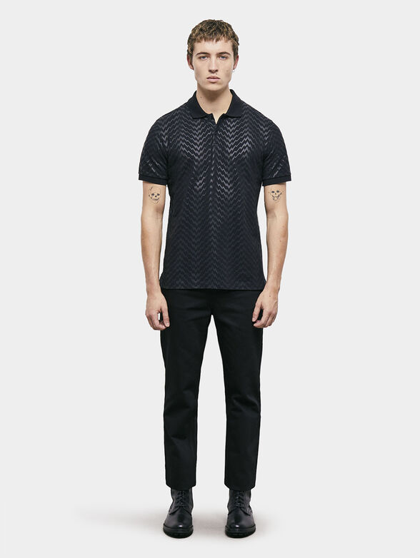 Polo-shirt with monogram print in black color - 2