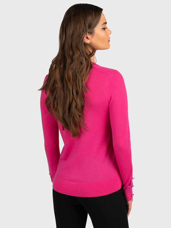 Wool blend sweater with accent buttons - 1