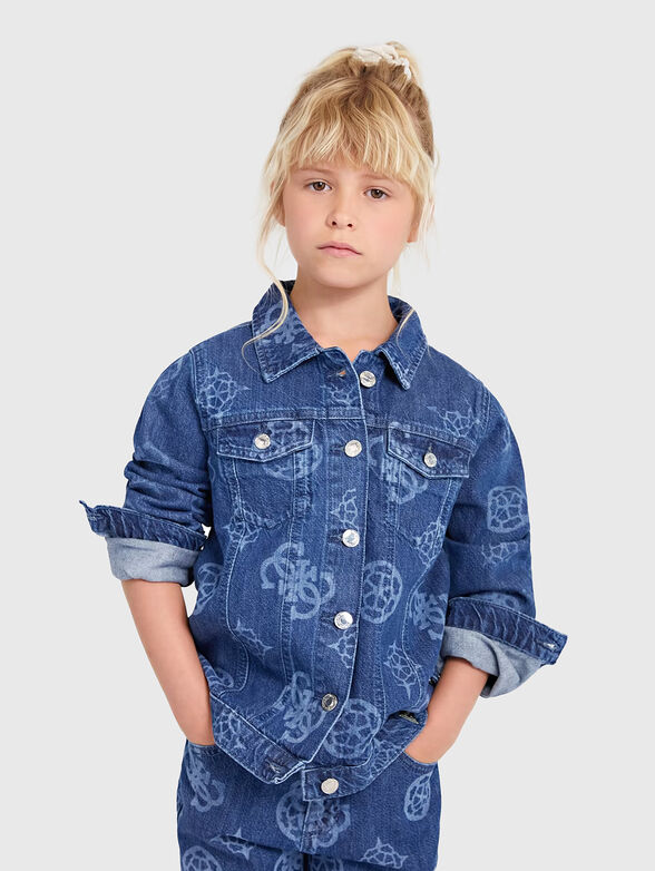 Denim jacket with 4G logo print - 2