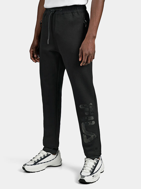 FIONN Joggers with leather logo print - 1