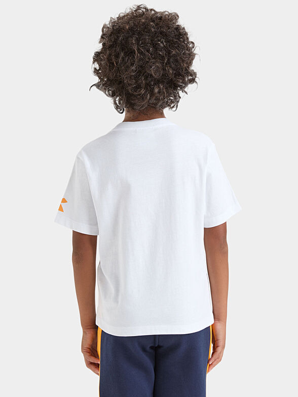Cotton blue T-shirt with print  - 3