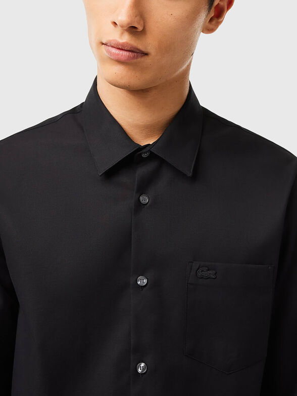 Black shirt in cotton  - 4