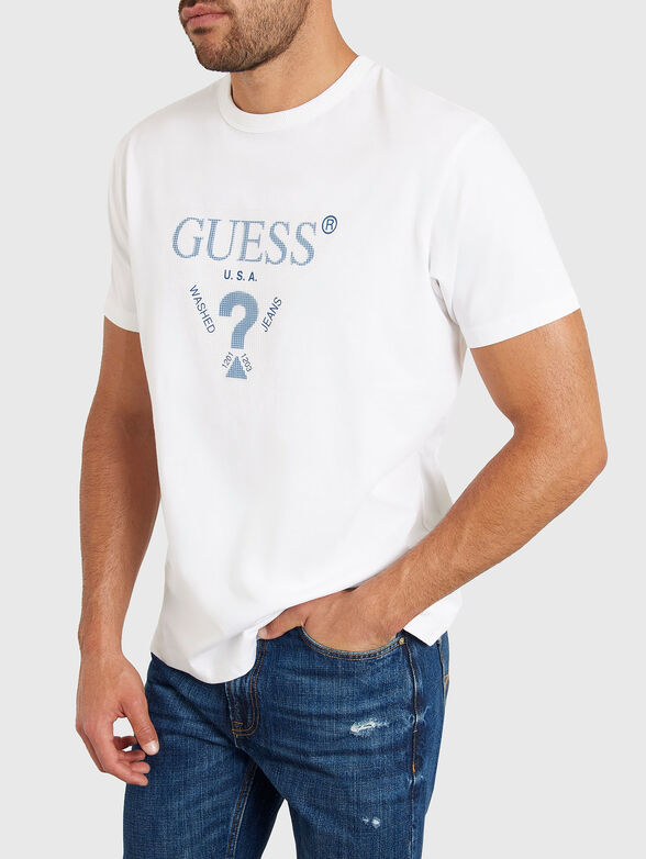 T-shirt in beige colour with triangular logo - 4