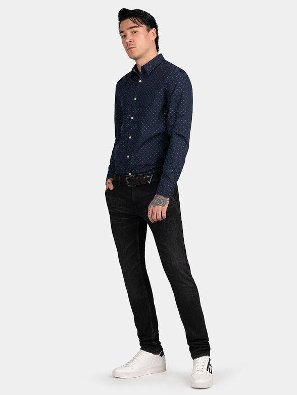 SUNSET light blue shirt with dotted pattern - 2