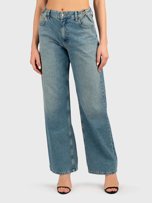 Jeans with high waist and wide legs - 0