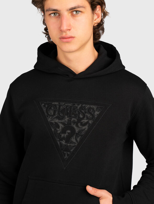 Black sweatshirt with logo embroidery - 4