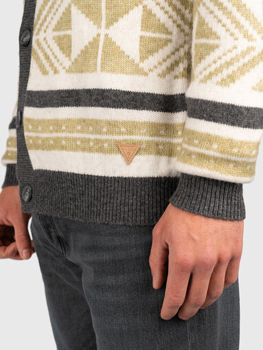 Jacquard button cardigan - 4