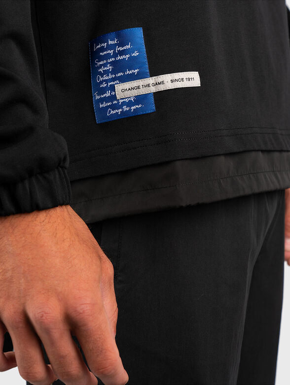TERUEL black sweatshirt with accent pocket and logo - 5
