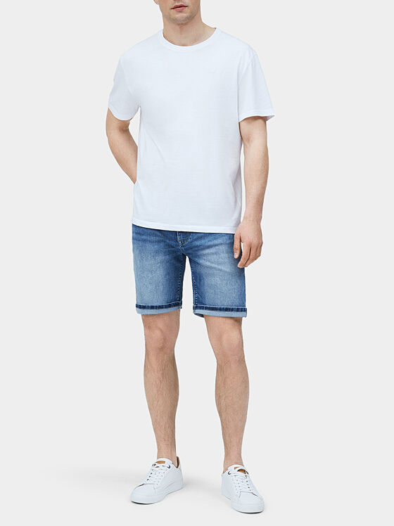 Denim shorts with washed effect - 1