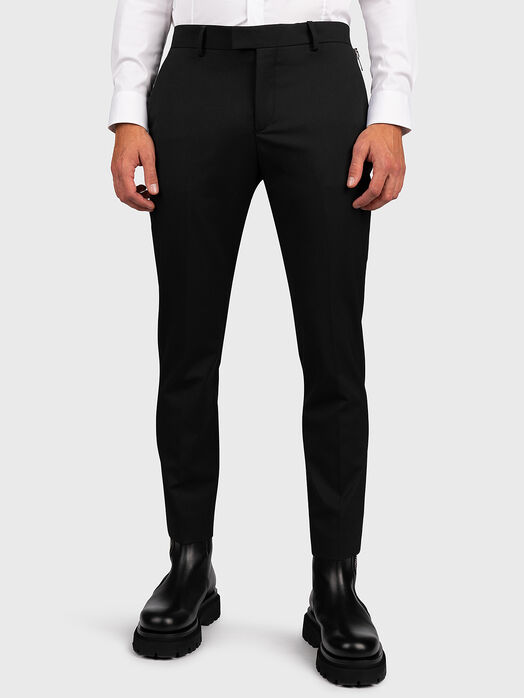 Black pants with zippers
