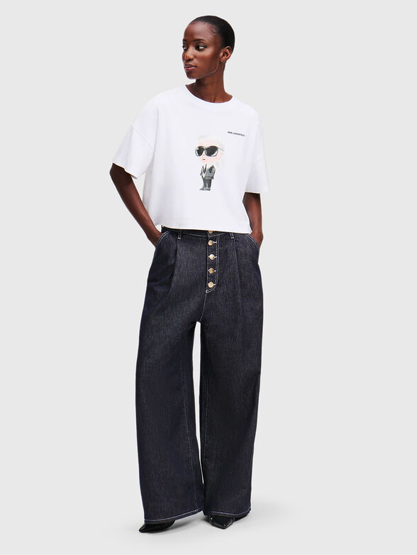 Cotton T-shirt with logo print - 1