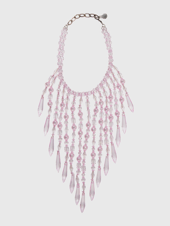 Necklace with pink beads  - 0
