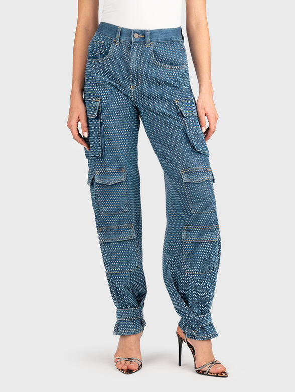 Cargo jeans with rhinestones - 1