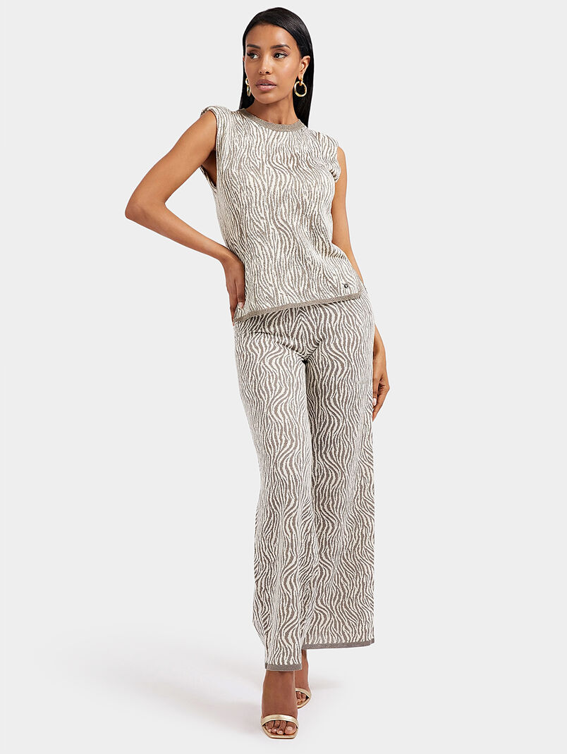 LILIANE knitted pants with wide legs - 3