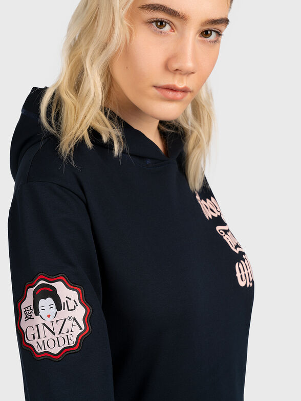 HL006 hooded sweatshirt with contrasting print - 4