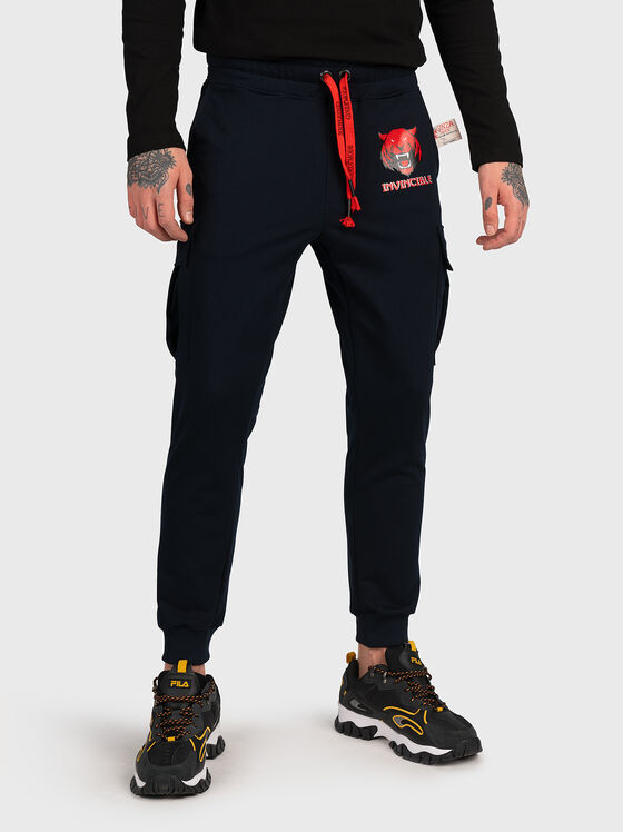  JSP003 sports trousers with ties and print - 1