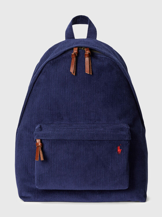 Blue backpack with logo embroidery - 1