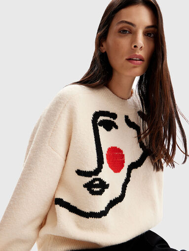 Sweater with artistic print - 4