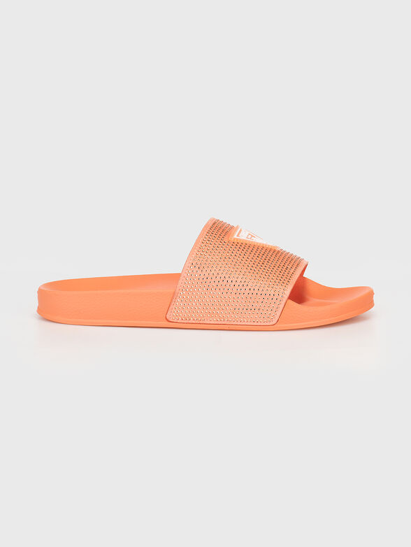 Beach slippers with rhinestones - 1