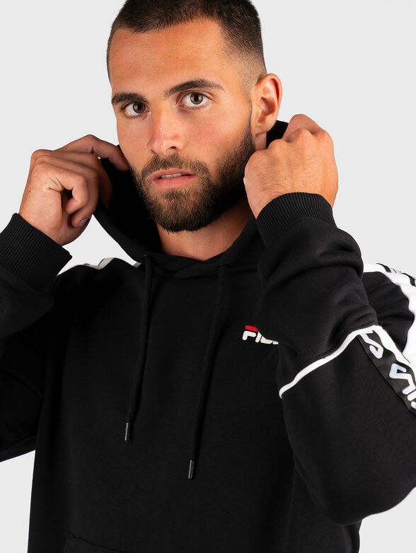 TEFO black sweatshirt with logo branding  - 4
