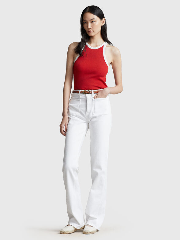 Ribbed top with contrast elements - 1