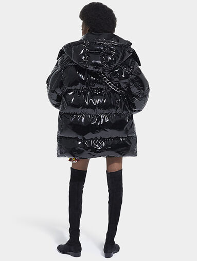 Black padded jacket with hood - 4