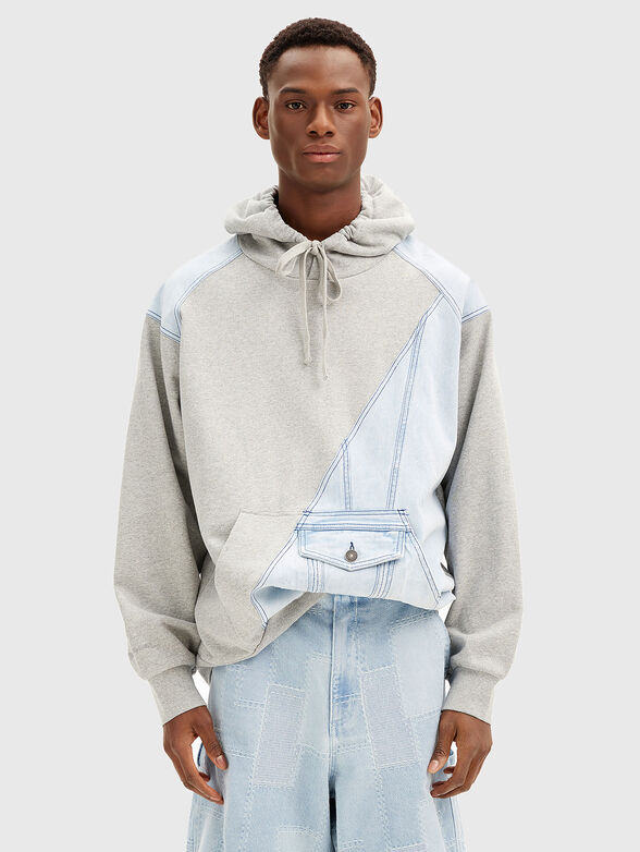 Sweatshirt with denim accents - 1