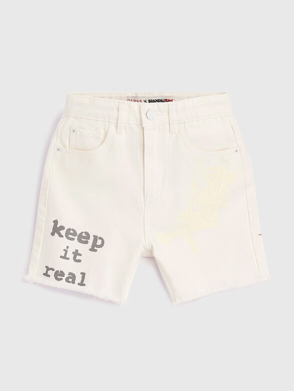 Denim shorts with print - 1