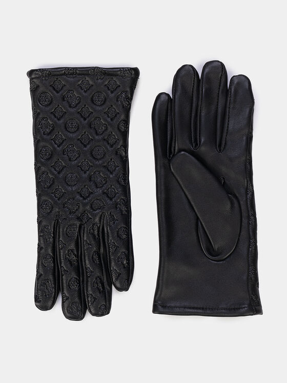 Black leather gloves - 1