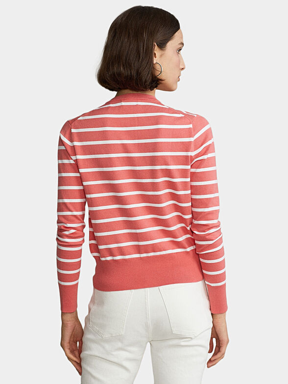 Striped cardigan with logo embroidery - 3