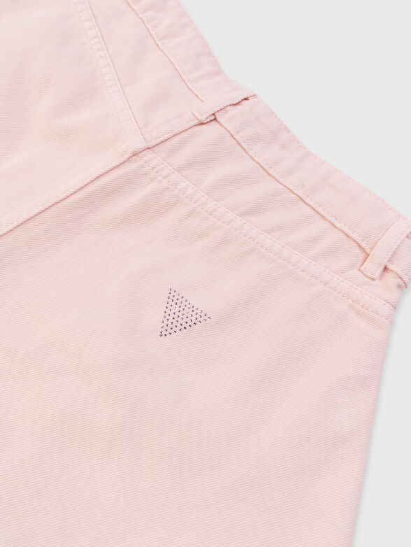 Pink denim shorts  - 4