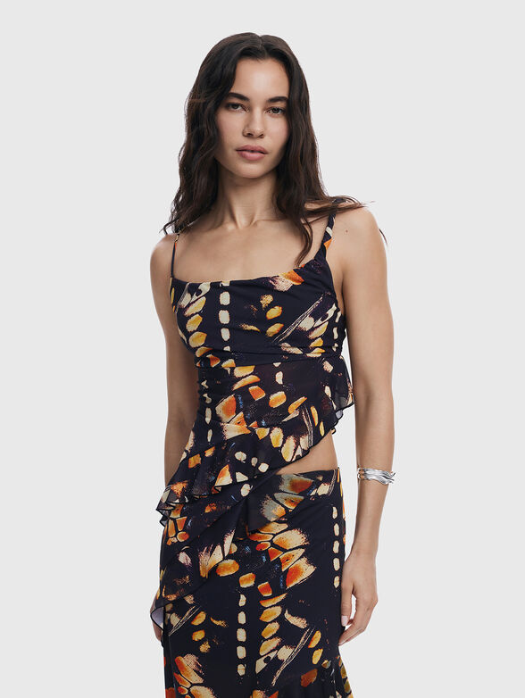 PAPILLON print midi skirt - 2