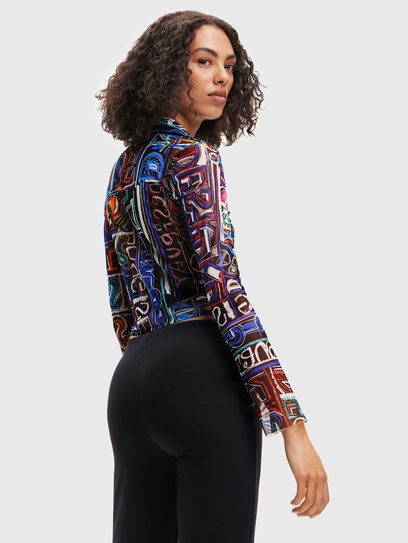 Cropped shirt with art print - 3