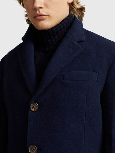Navy single breasted coat - 3