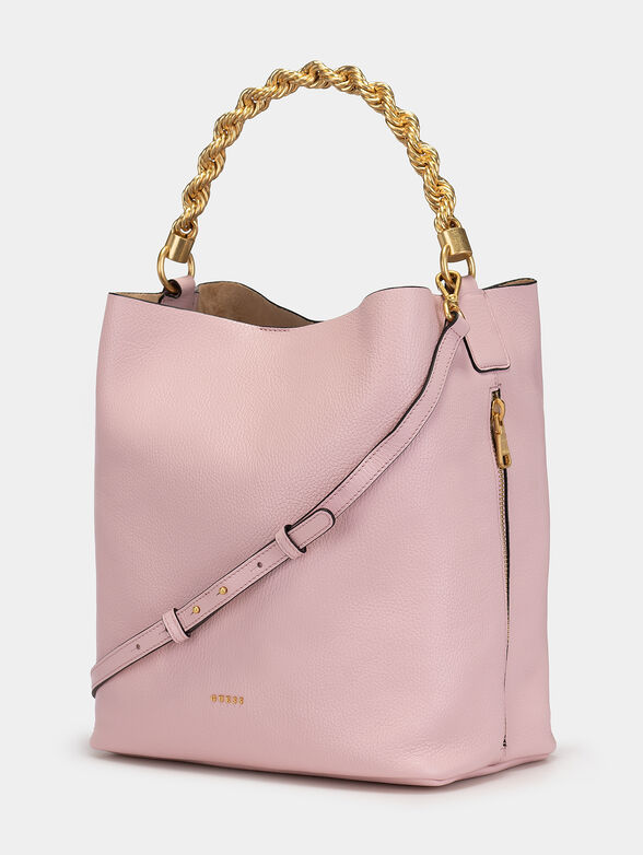 AIDA pink handbag with accent handle - 4