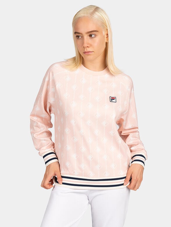 Sweatshirt in pale pink color with logo print - 1