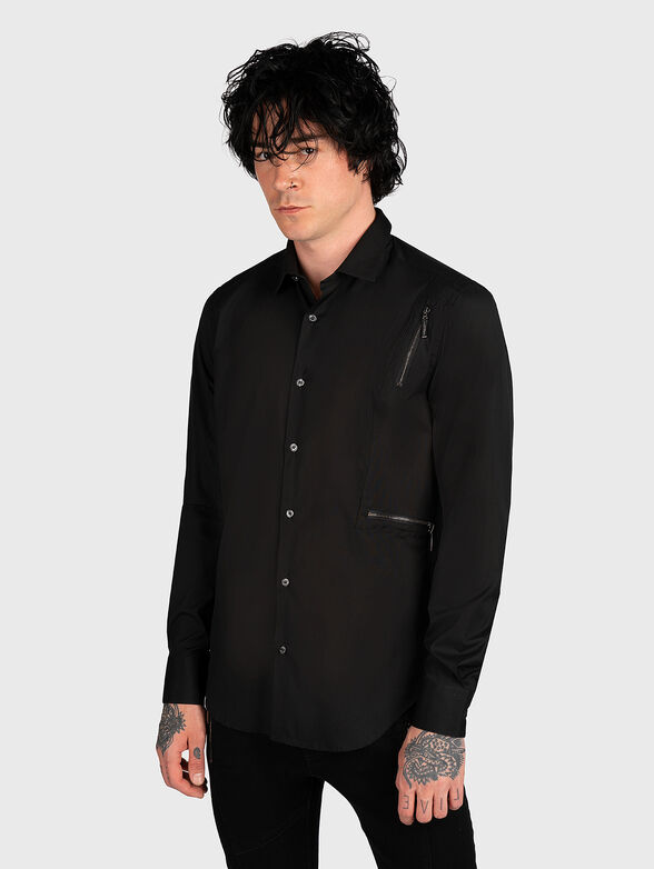 Black shirt with accent zips - 1